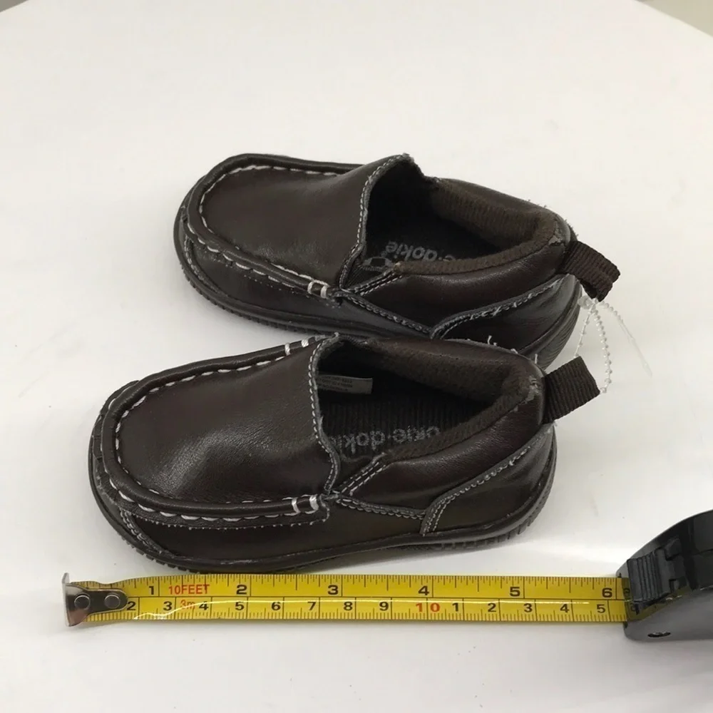 OKIE-DOKIE Faux Leather Dark Brown Loafers—NWOT—Baby Boys Size 4